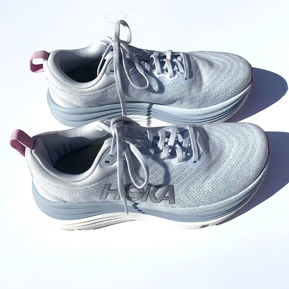 Women’s HOKA Gaviota 5 Running Shoes, Sea Ice/Pink Sz 8.5D Wide - Picture 5 of 10